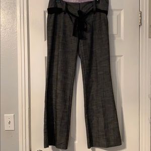 Dark grey juniors dress pants with ribbon belt